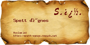 Spett Ágnes névjegykártya